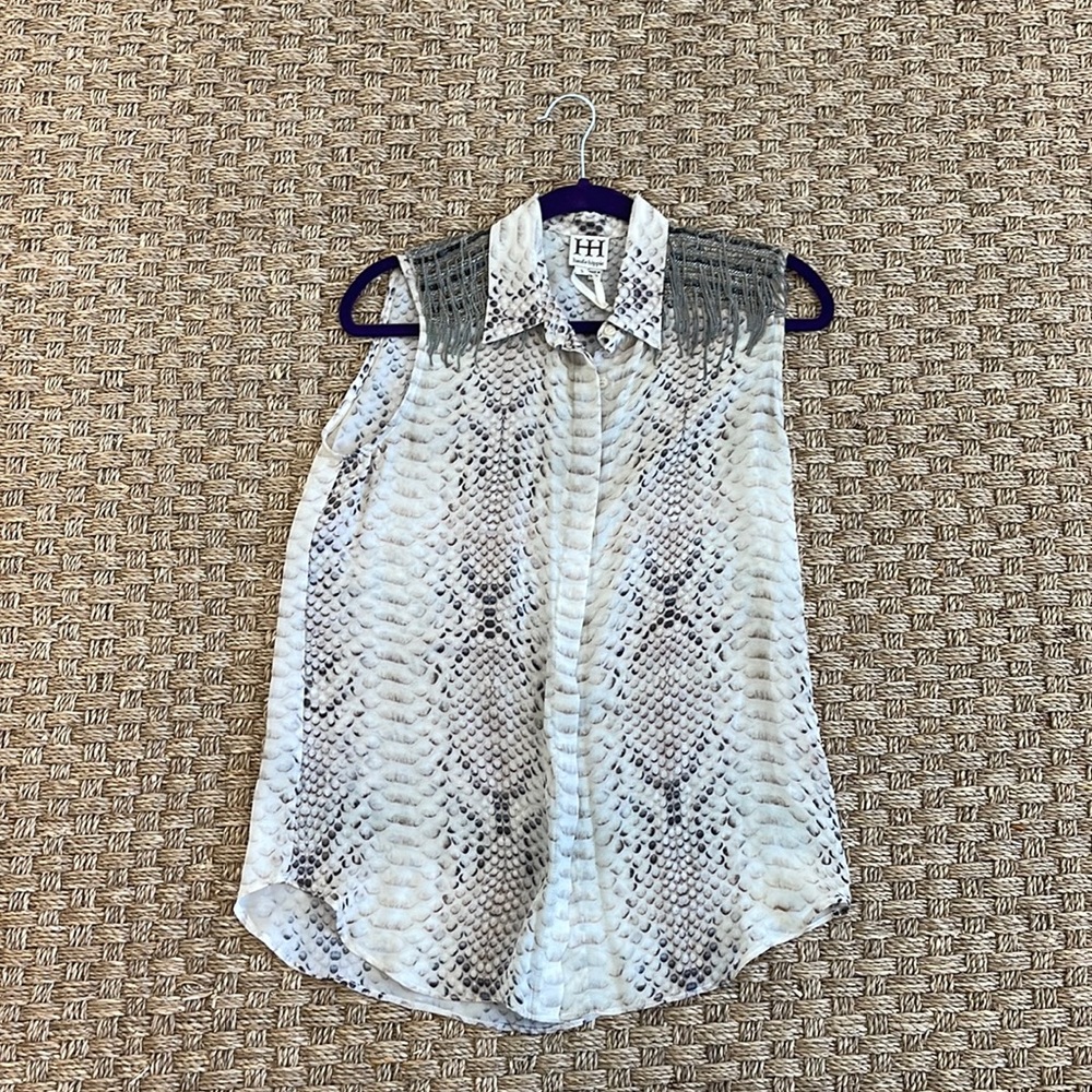 Haute Hippie snake skin embellished blouse